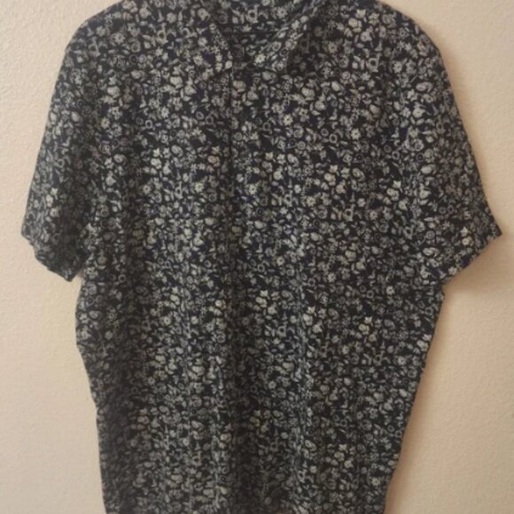Perry Ellis Floral Pima Cotton Blend Black Polo Shirt Mens XXL - Picture 1 of 10